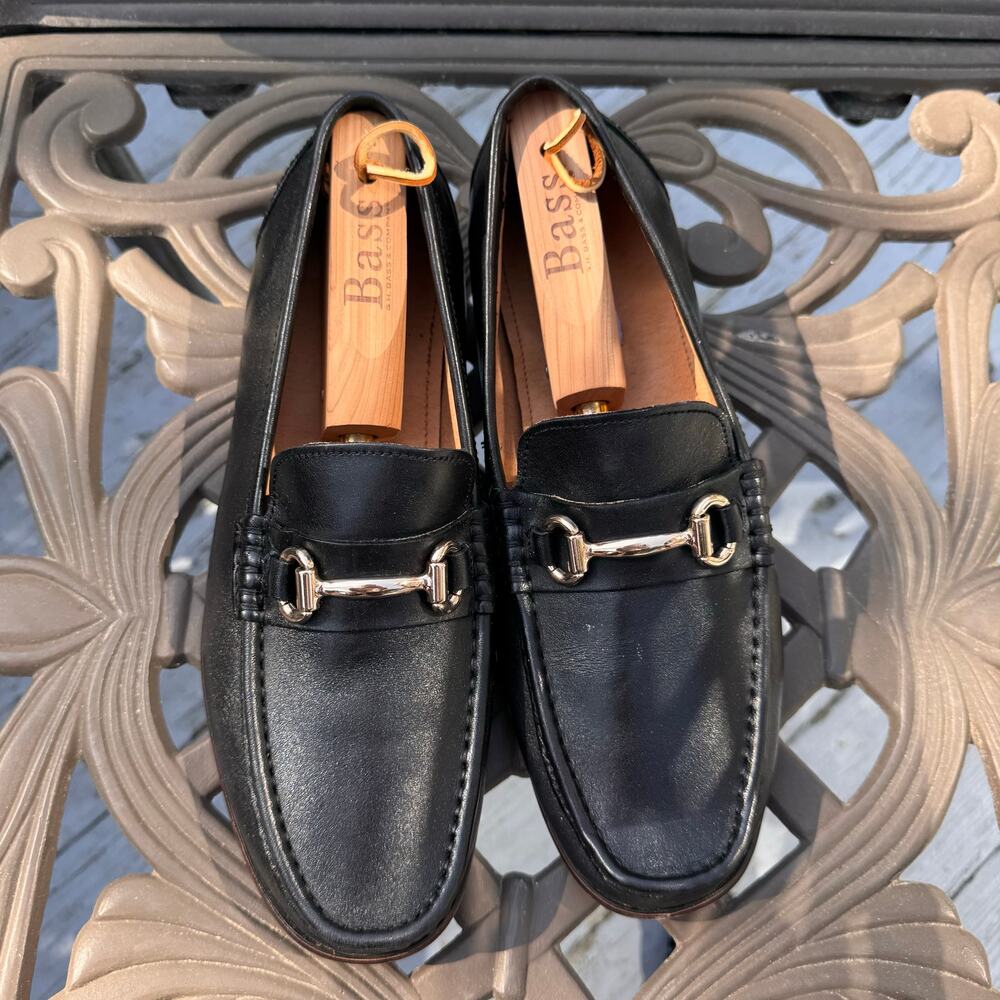 Steve Madden black leather 9.5 men’s shoes EUC
